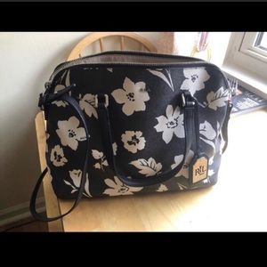 🌸 Bag Sale 🌸 Floral Black White Ralph Lauren Bag